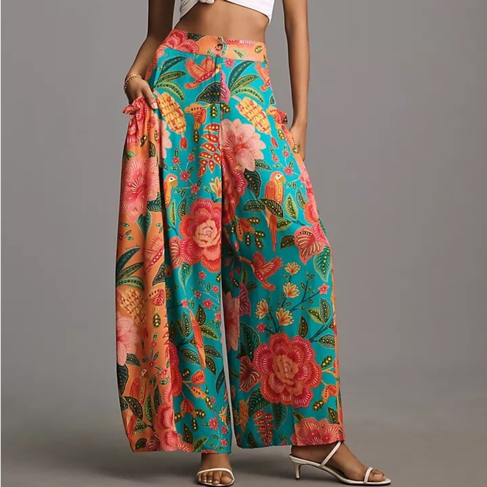 Farm Rio x Anthropologie Floral Wide-Leg Pants
